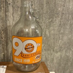 A&W Root Beer 90th Anniversary Glass Jug